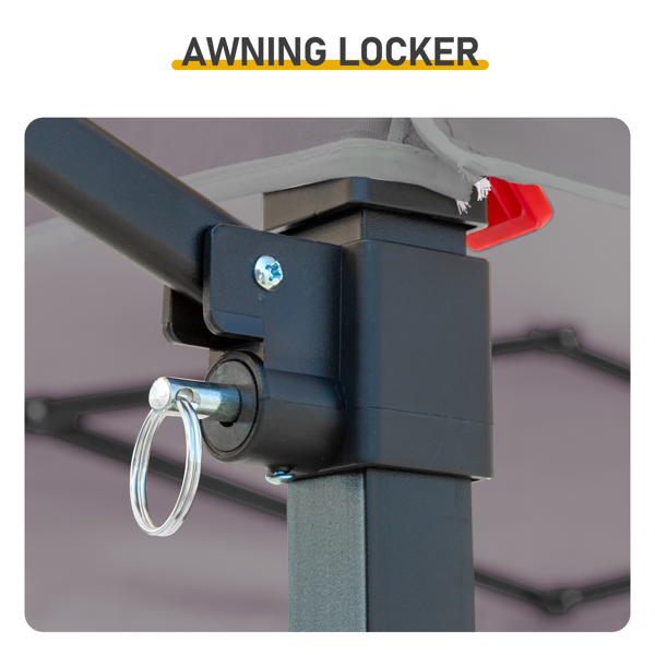 3.3X12.5FT 深灰色 双顶 折叠框架 烧烤棚 涤纶布 黑色喷塑框架 带两侧可调遮阳板 两边带网格托盘 配拎包-6