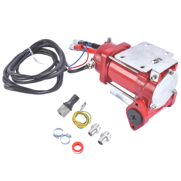 抽油泵 High Flow 10 GPM 12V DC Fuel Transfer Pump Red for Trucks Tractors Transfer of Gasoline Diesel Kerosene-6
