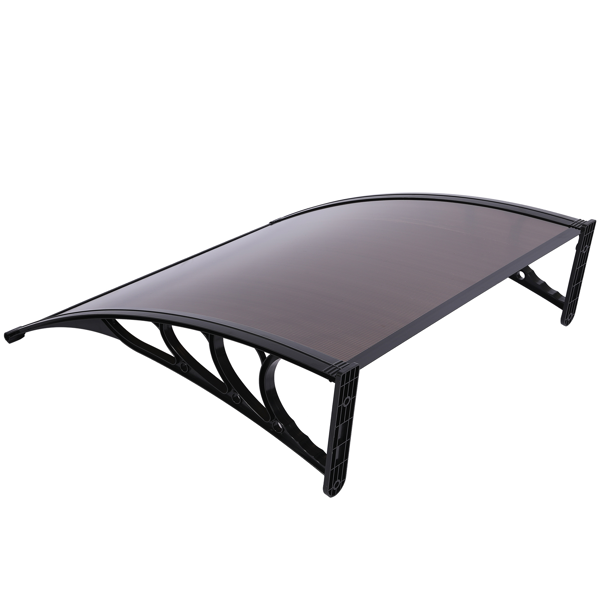 【同款编码：43420714】100*100cm 棕色板黑色支架 雨篷 ABS支架 一片式阳光板 前后铝条-7