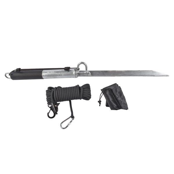 船锚杆 32 Inch Sand Spike Boat Anchor Pole with Stainless Steel Anchor Hook 50ft Line-1