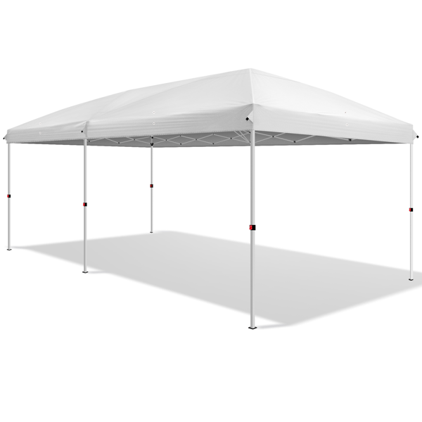 10*20ft  白色  一键撑开6片纱网-2门4纱网 28/22MM脚管 10X20MM交叉杆 折叠棚  210D牛津布  喷塑铁管 配拎包 无沙袋-6