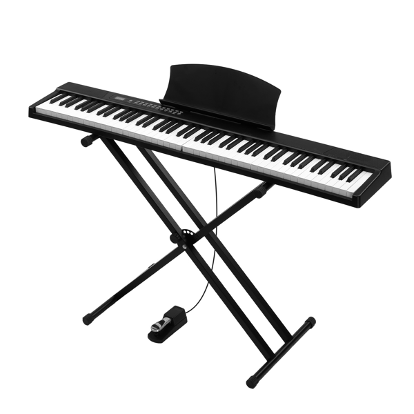 【AM不售卖】GPPS01-106/Y201 88键半重锤键盘可折叠带蓝牙 便携式+双管支架 黑色 电钢琴 英国-2