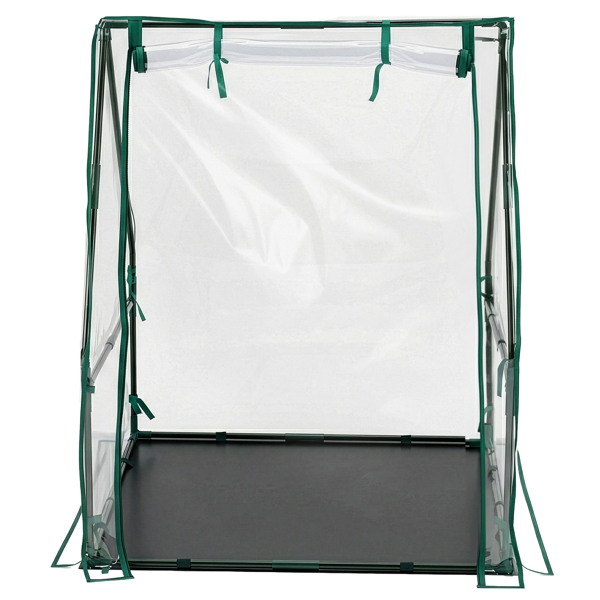 36*36*42in  透明PVC 墨绿色铁管 尖顶 带PE地垫 带拉链卷门-8