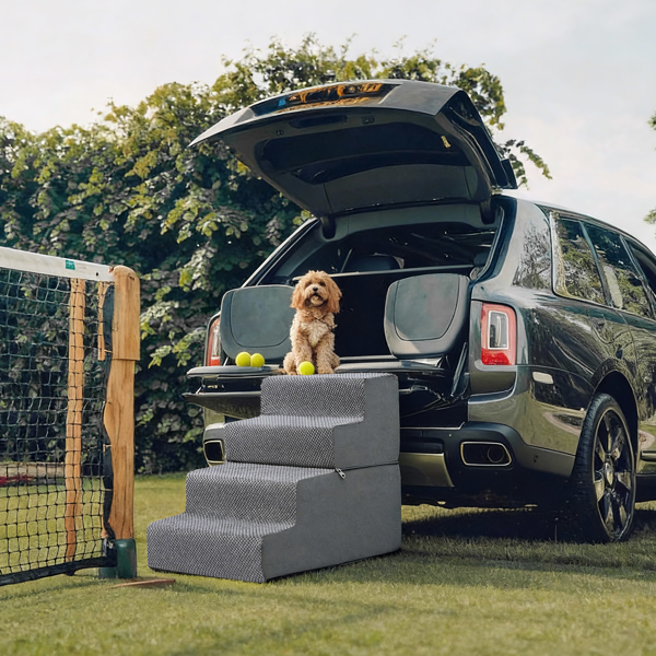 28.3*15.7*19.5inch 方形 上下4阶  灰色 28D海绵+玉米绒 衬布可拆卸 宠物爬梯-11