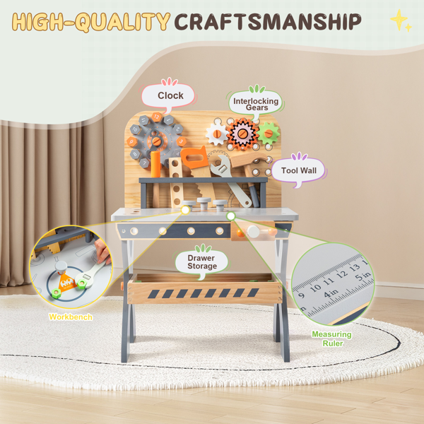 木质 时钟工具台 木质过家家套装-8
