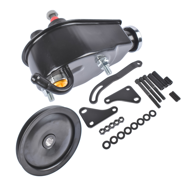 动力转向泵套件 Black Steel Power Steering Pump With Bracket Kit & Pulley Fit for Small Block Chevy 265 283 305 327 350 383 and 400 Engines-4