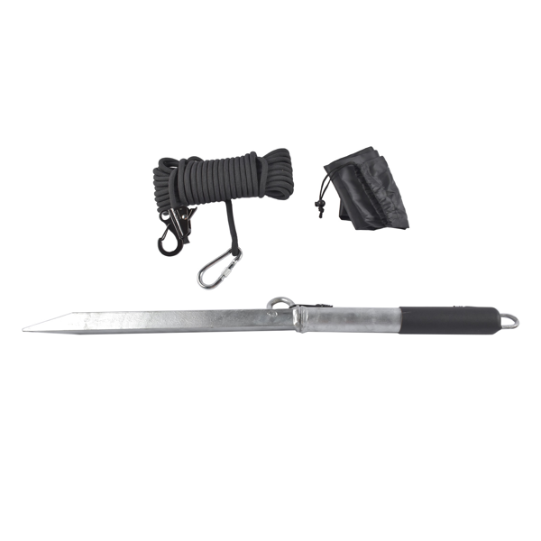 船锚杆 32 Inch Sand Spike Boat Anchor Pole with Stainless Steel Anchor Hook 50ft Line-2