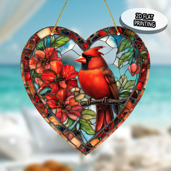 CIFbuy彩虹心形窗饰亚克力彩绘玻璃阳光捕捉器家居花园装饰（TikTok、temu下自提）-5