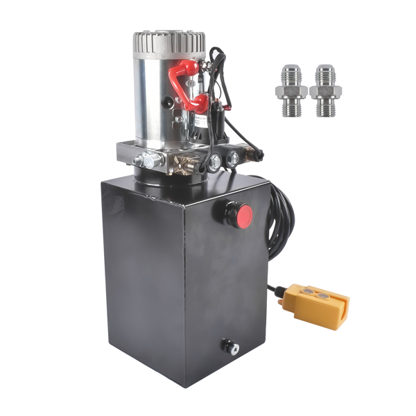 液压泵 12 Quart Hydraulic Power Unit Double Acting Hydraulic Pump 12V DC 3200 PSI for Dump Trailer-4
