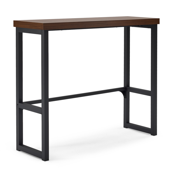 1桌2椅  棕色 120*39*100cm 吧桌椅套装 弧形椅面 5cm空心板+铁+PU-4