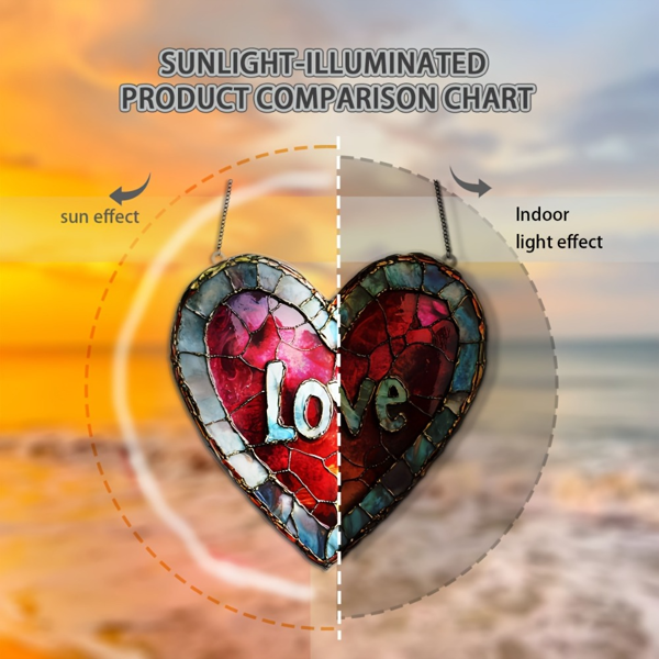 CIFbuy心形太阳捕捉器亚克力彩色玻璃窗装饰家居礼物（TikTok、temu下自提）-5