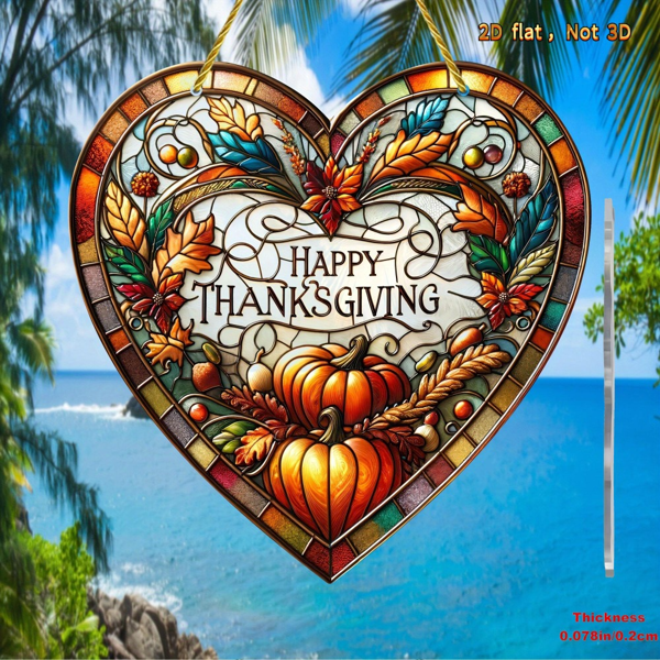 CIFbuy亚克力玻璃太阳捕捉器感恩节南瓜心形挂饰秋季窗户花园装饰(TikTok、temu下自提)-5