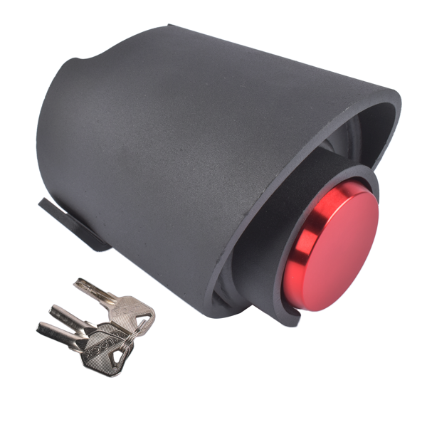 拖车锁 2-5/16-Inch Red Trailer Coupler Lock Heavy-Duty Carbon Steel w/ Weatherproof Shield-1