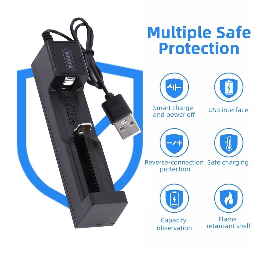Rechargeable 18650 Battery Set With Dual Usb Battery Charger_voghion.com