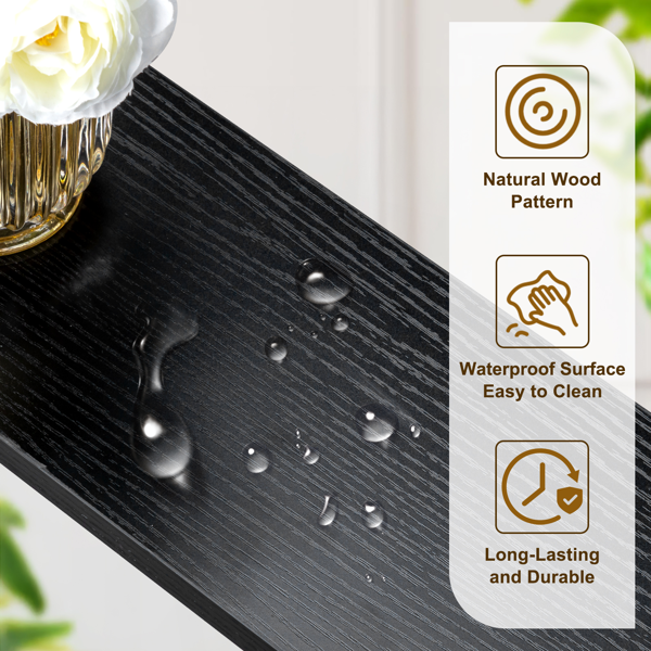 【同款编码：08954088】黑色 2件装 三胺+铁 200*15*79cm 玄关桌 带排插（美标）-6