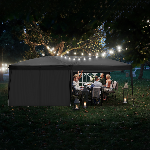 10*20ft   黑色 一键撑开 6片面-2门4窗 28/22MM脚管 10X20MM交叉杆  折叠棚  210D牛津布 喷塑铁管  配拎包 无沙袋-26