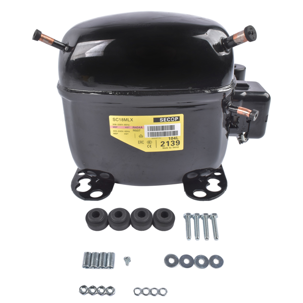 制冷压缩机 SC18MLX 104L2139 Black Refrigeration Compressor R404a R507 220-240V 50Hz 1 Phase for Ice Machines Refrigeration Equipment-1