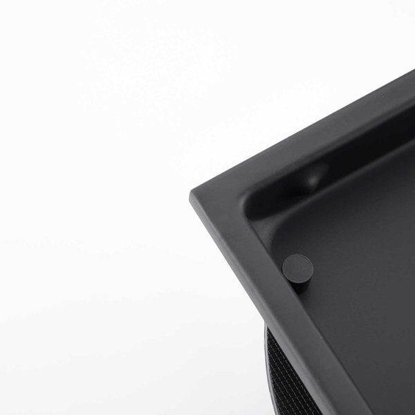 6英寸方形淋浴地漏，带二合一平面/嵌砖两用可拆卸盖板，304不锈钢材质，配法兰底座和毛发过滤网，哑光黑色-6