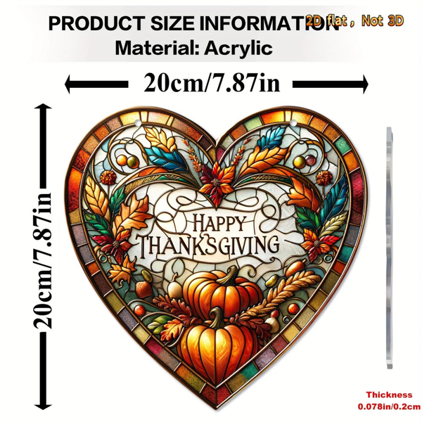 CIFbuy亚克力玻璃太阳捕捉器感恩节南瓜心形挂饰秋季窗户花园装饰(TikTok、temu下自提)-2