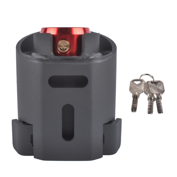 拖车锁 2-5/16-Inch Red Trailer Coupler Lock Heavy-Duty Carbon Steel w/ Weatherproof Shield-6