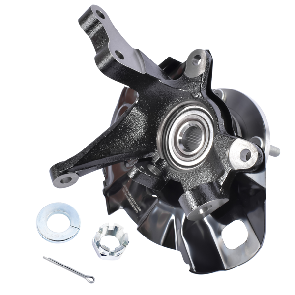 转向节总成 Front Left Steering Knuckle Fits for Hyundai Elantra Hatchback Sedan 2.0L L4 2001-2006 Black 1Pc-3