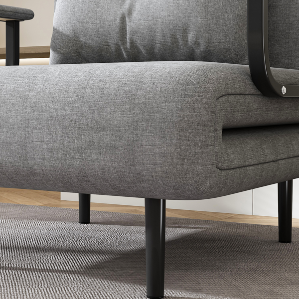 五合一折叠沙发床/多功能转换椅 - 五档可调节靠背，带枕头，节省空间，适用于客厅、卧室和办公室（灰色）-16