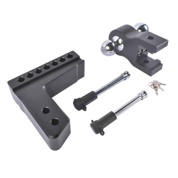 拖车挂接装置 Adjustable Trailer Hitch for 2.5-In Receiver 6-In Drop/Rise Aluminum Drop Hitch 18500LBS Dual-Ball-4