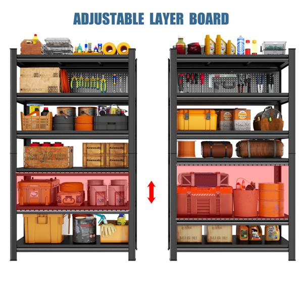 车库搁板单元 2400 磅，重型储物架，可调节金属搁板 6 层车库储物架，适用于厨房、洗衣房、工业区、仓库 39.37 英寸宽* 19.70 英寸深* 82英寸高-7