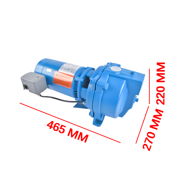 喷射泵 J5S 1/2 HP 115/230 V Cast Iron Shallow Water Well Jet Pump 3500 RPM Blue-7