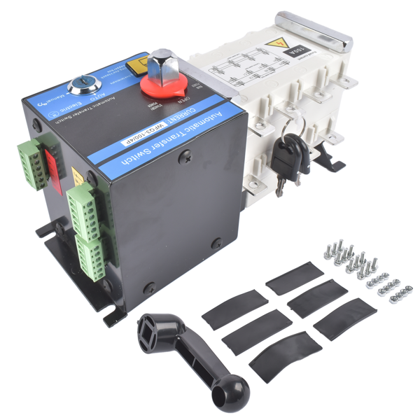 双电源自动转换开关 Industrial Automatic Transfer Switch 4P 100A 110V or 220V Plastic Copper Steel White and Black-4
