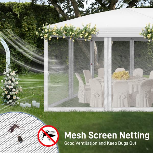 10*20ft  白色  一键撑开6片纱网-2门4纱网 28/22MM脚管 10X20MM交叉杆 折叠棚  210D牛津布  喷塑铁管 配拎包 无沙袋-16