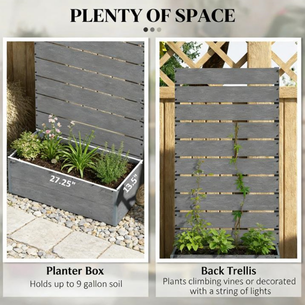 高架花园床/木制花盆 /木材种植箱-4