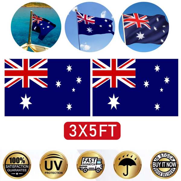 2面 澳大利亚国旗90x150cm 3x5FT 户外悬挂花园装饰澳大利亚国旗-3