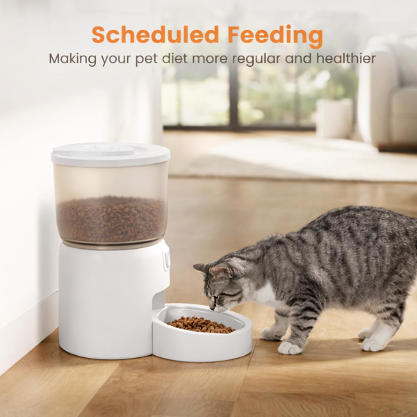 智能宠物喂食器，3升自动喂食器，适用于猫、狗、小型宠物，室内定时定量喂食干粮。-3