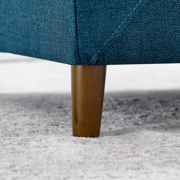 带靠背和扶手的宠物沙发，现代长方形设计，适合小型和中型犬，柔软舒适的坐垫，蓝色-8