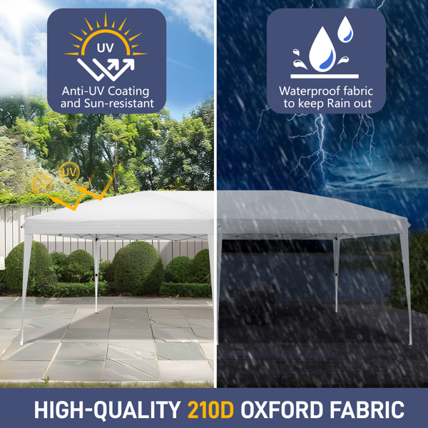 10*20ft  白色  一键撑开  无围布  28/22MM脚管 10X20MM交叉杆 折叠棚  210D牛津布  喷塑铁管 配拎包 无沙袋-8