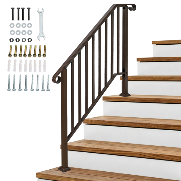 古铜色 3阶 庭院楼梯扶手-6