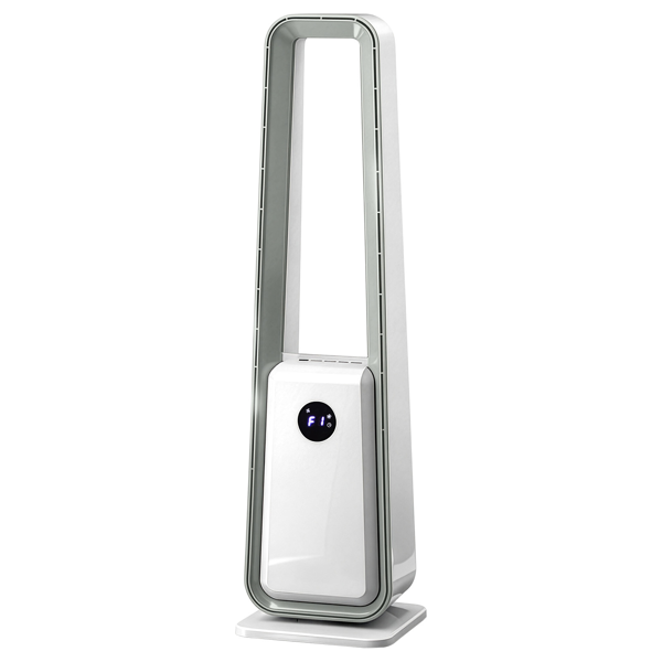 美规 HTY2204 无叶扇 110V 36W 35inch 无叶风扇 带LED电子屏 带黑边遥控器  塑料 铝电机 白色 3档风速 12H定时 3种模式 左右摆风 净化空气  梯形-3