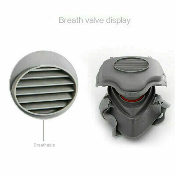 （2套）可重复使用的半面罩防尘口罩，适用于木工、油漆、焊接工作-4