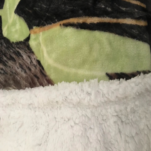 熊猫款超柔丝感法兰绒夏尔巴盖毯 50"×60"-3