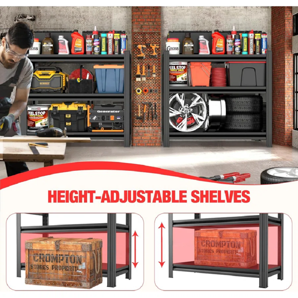 两层金属储物架，5-10 加仑鱼缸架，三层小型爬行动物架，适合家庭办公，19.70 英寸长 x 13.77 英寸宽 x 31.50 英寸高，黑色，需要组装-7