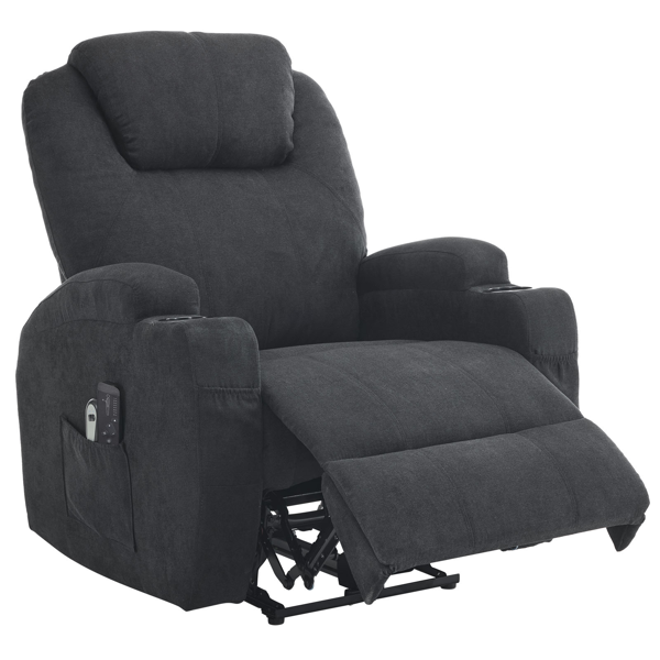 1pcs 黑色 织物 电动平躺 功能椅带2点按摩带加热 120kg 室内功能椅 英国-7