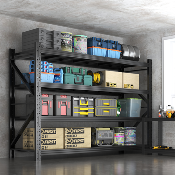 Temu 仅支持自提 重型车库货架单元70.1\\"H\\"71\\"W 24\\"D，4层钢制可调节金属储物架，3000磅工业货架，用于车库组织、地下室、仓库、车间、工具架