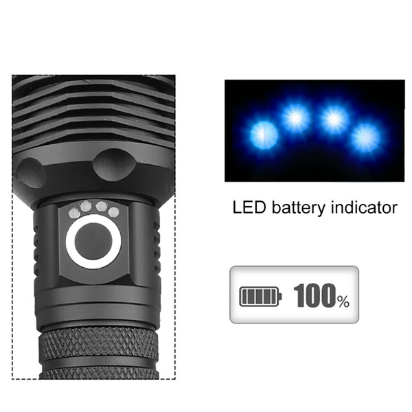 USB充电LED手电筒3种照明模式户外露营徒步手电筒工作灯(各平台政策不同，链接已附相关资质，如无所需资质请勿上架)-5