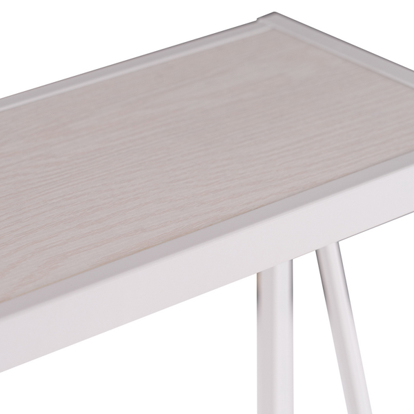 2层X型侧面 玄关桌 白色木纹 白色框架 门庭置物 三胺板 铁框架 110*23*73cm-16