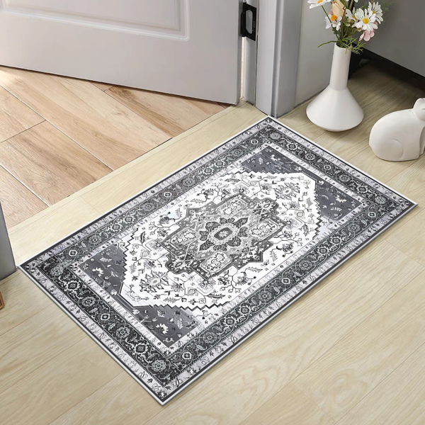 (水晶绒水洗底)厨房地毯3件套，防滑机洗厨房垫，波西米亚复古厨房地毯-6