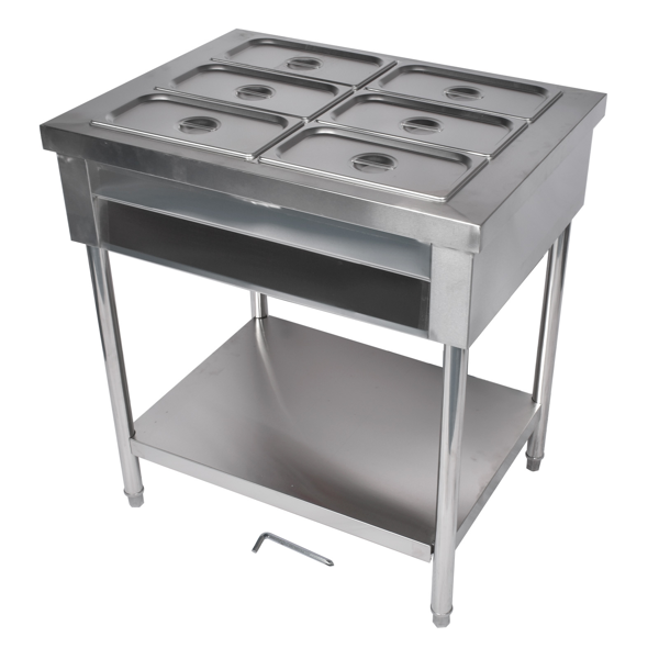 A3-6盘商用保温柜 6-Pan Commercial Food Warmer, Professional Buffet Catering Food Warmer, Electric Steam Table, Stainless Steel-6