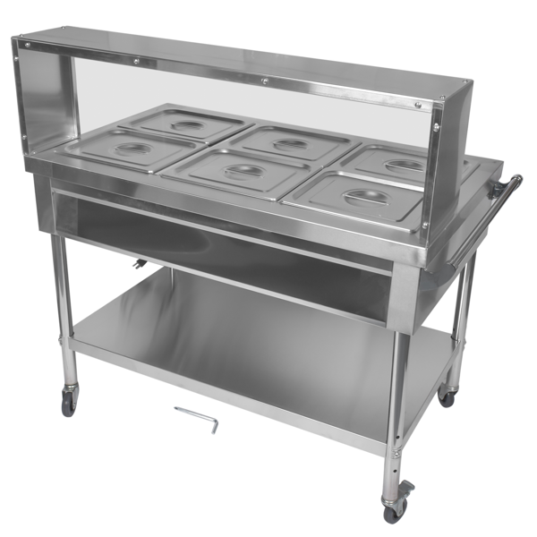 A3-6盘商用保温柜带挡板 6-Pan Commercial Food Warmer with Dividers, Professional Buffet Catering Food Warmer, Electric Steam Table, Stainless Steel-10