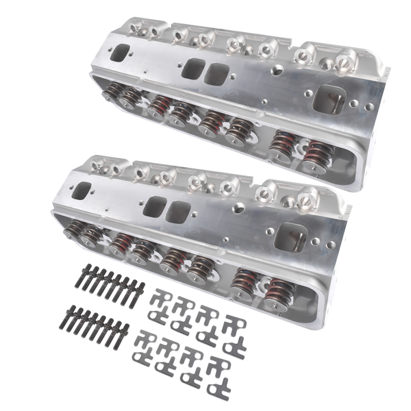 缸盖总成 Complete Aluminum Cylinder Heads Fits for SBC Chevy 350 Camaro 190cc 64cc 2.02/1.60-Straight 129006601-10