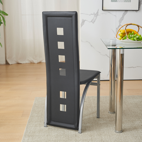 【同款编码：41549207】110CM黑清色餐桌套装（本产品将拆分成两个包裹）桌腿为银色-16